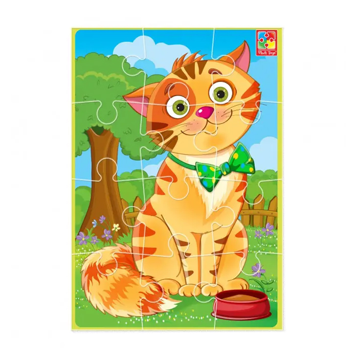 Розвивальні м'які бебі-пазли Vladi Toys Малюк зможе, Кіт, 12 деталей, від 3 років (VT1103-91)