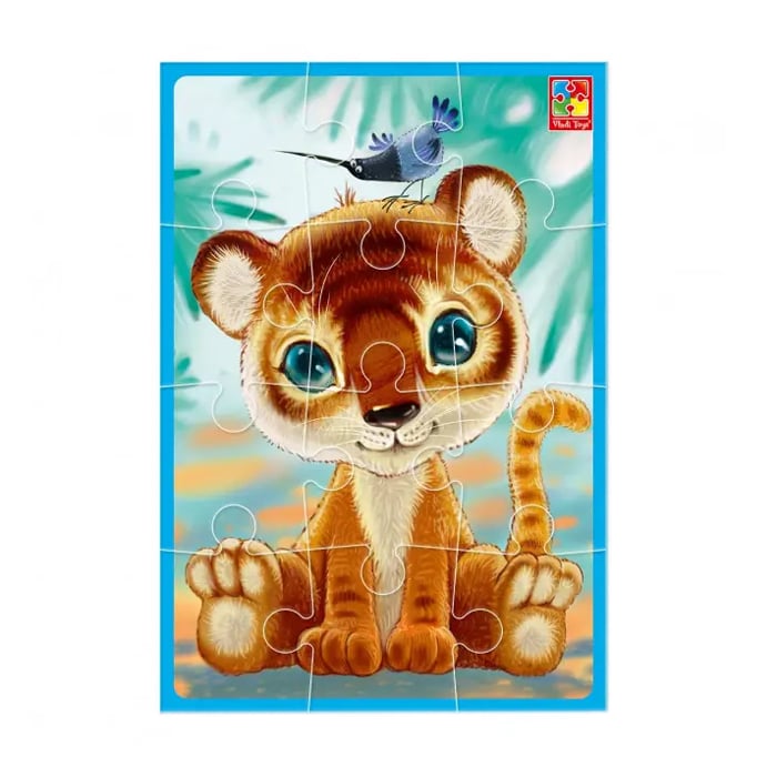 Розвивальні м'які бебі-пазли Vladi Toys Малюк зможе, Тигреня, 12 деталей, від 3 років (VT1103-93)