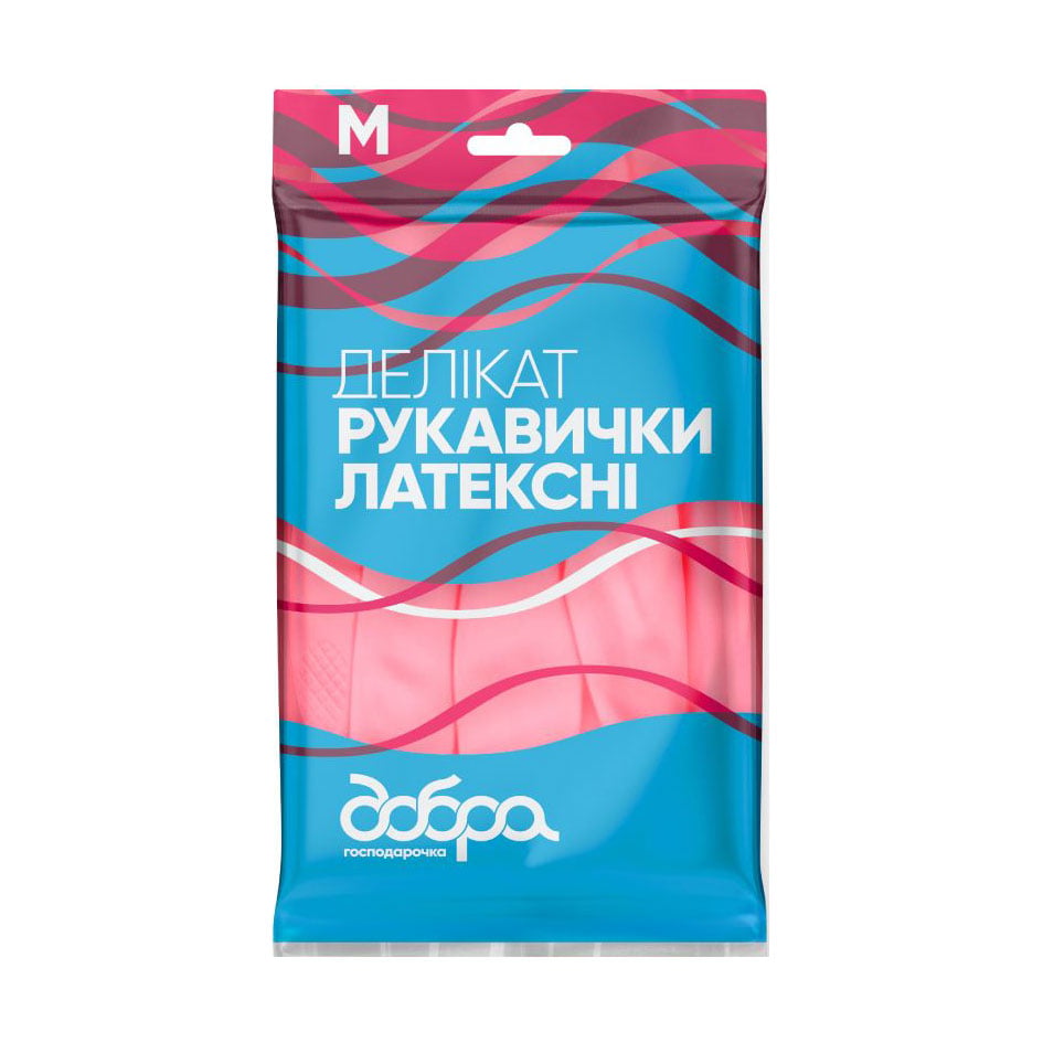 Рукавички латексні Добра господарочка Делікат, розмір M