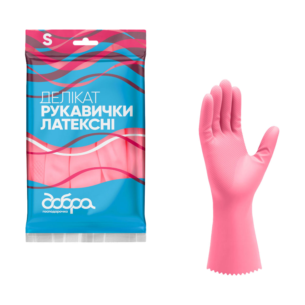 Рукавички латексні Добра господарочка Делікат, розмір S