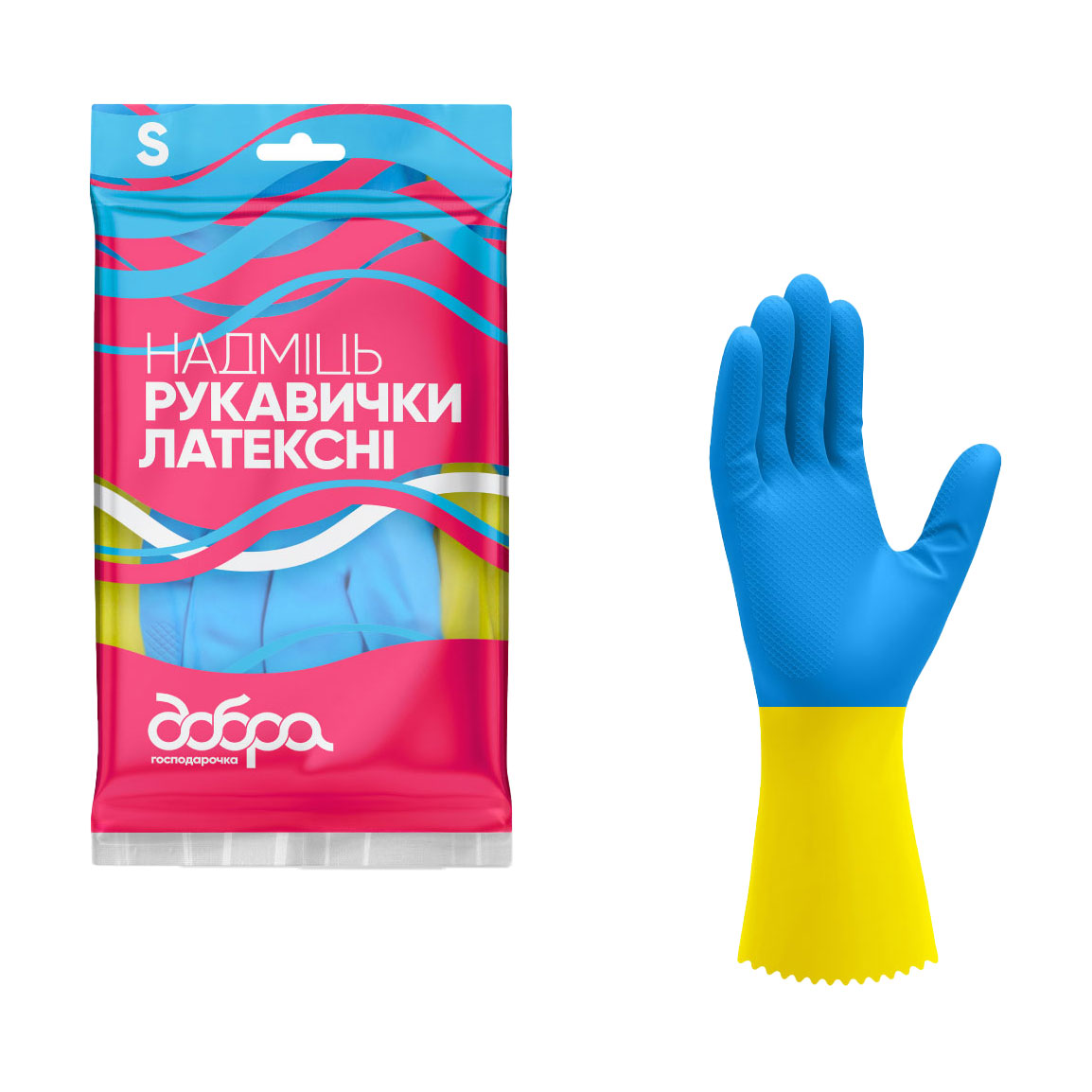 Рукавички латексні Добра господарочка Надміць, розмір S