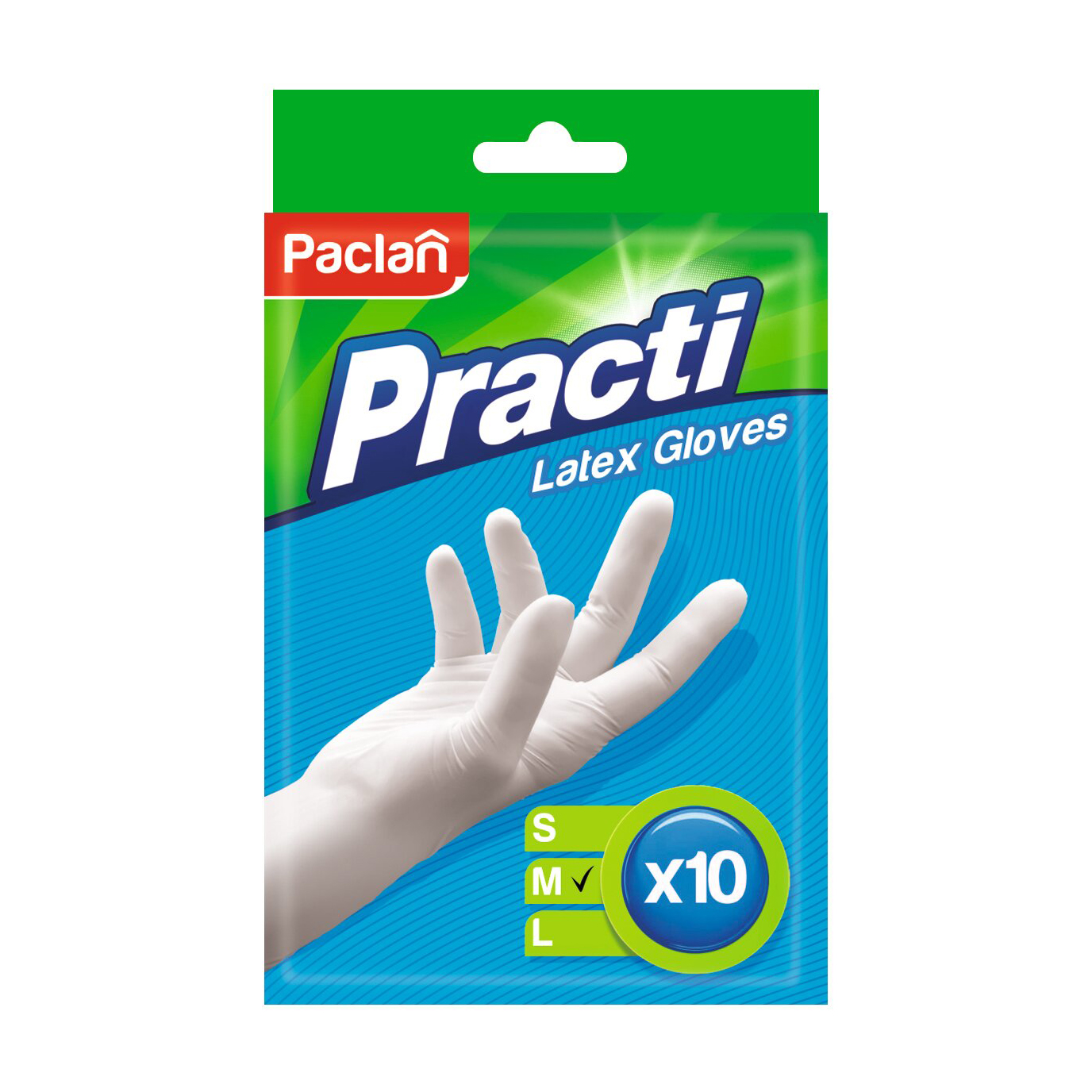 Рукавички латексні Paclan розмір М, 10 шт
