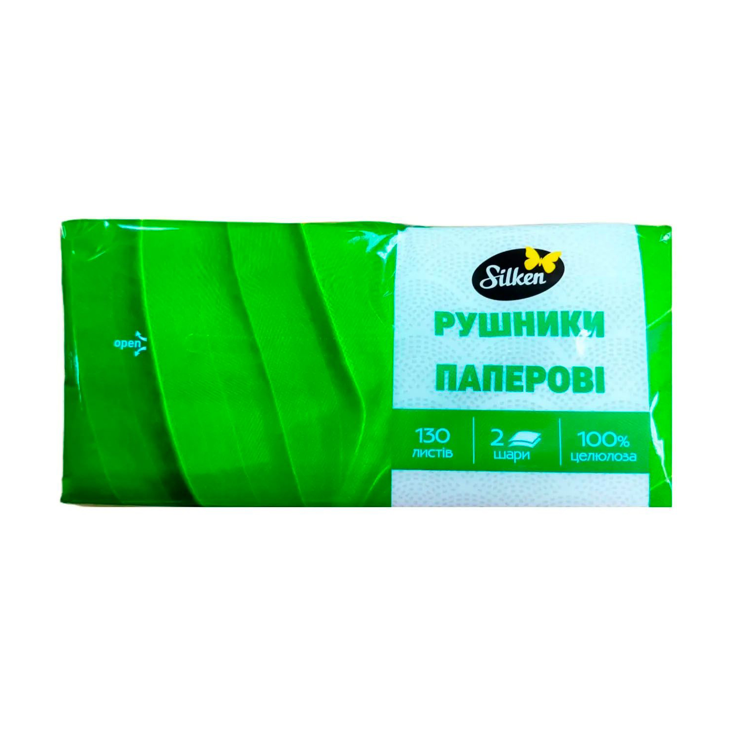 Рушники паперові Silken 2-шарові, 130 шт