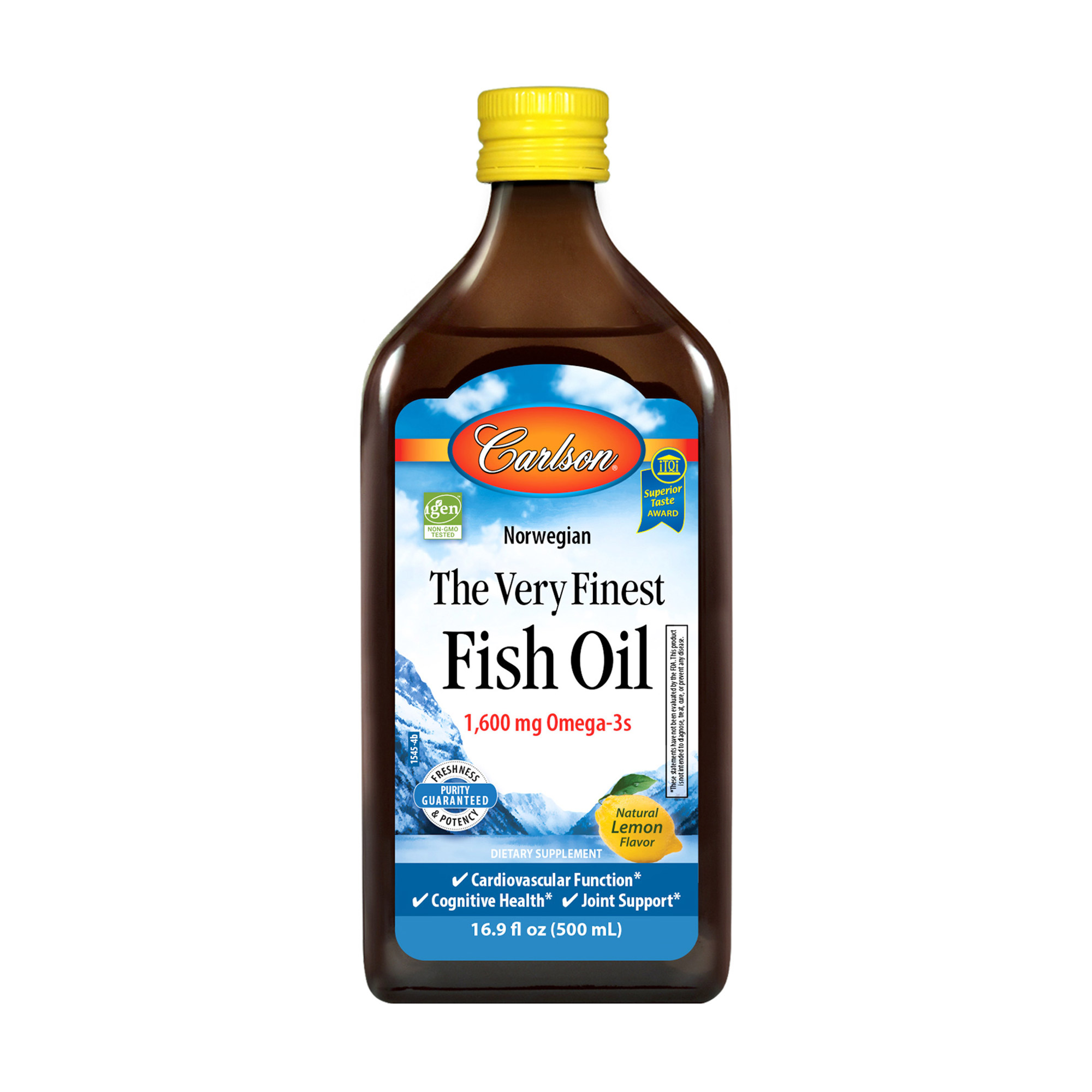 Риб'ячий жир Carlson Labs The Very Finest Fish Oil Норвезька серія, зі смаком лимона, 1600 мг, 500 мл