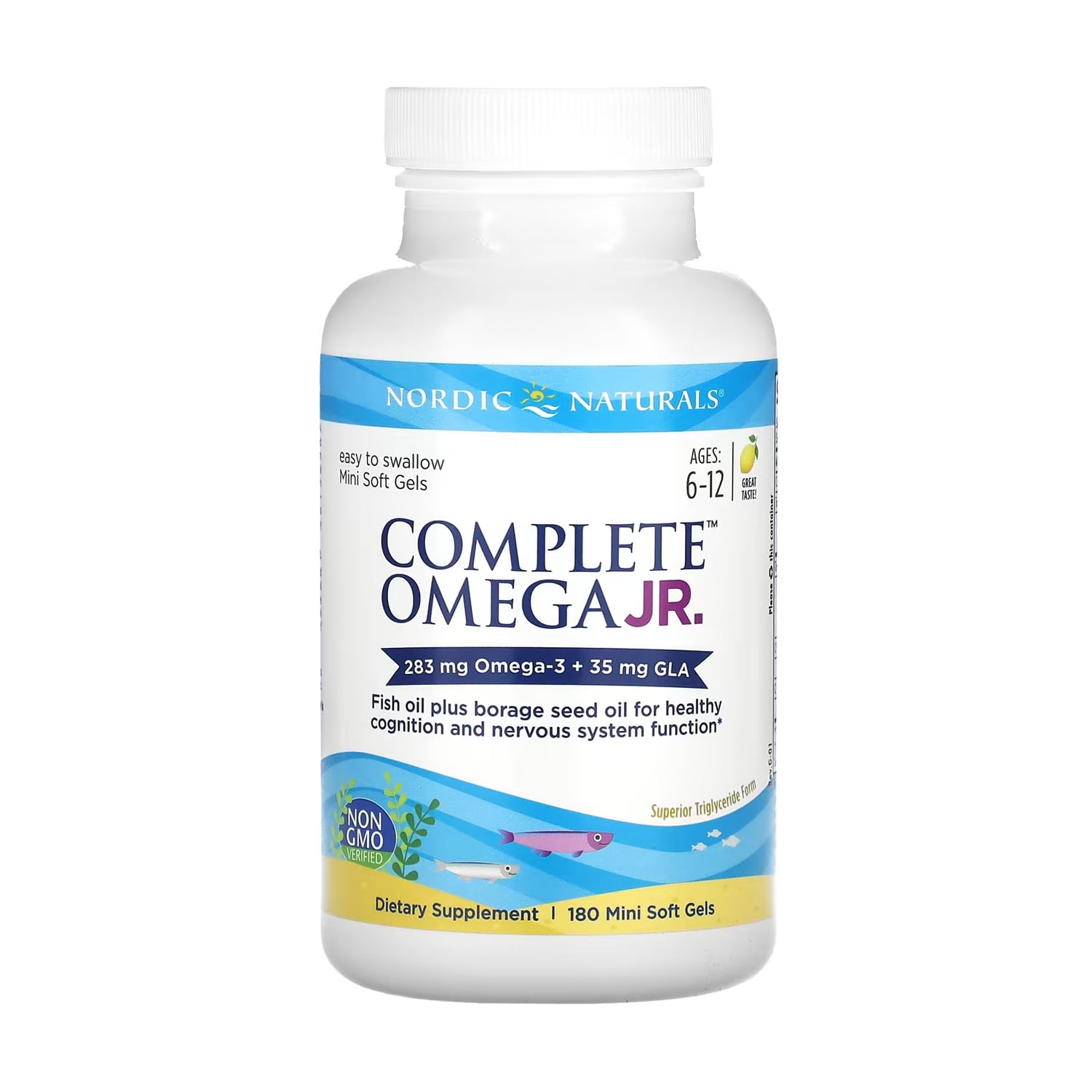 Риб'ячий жир для підлітків Nordic Naturals Complete Omega Junior зі смаком лимона, 283 мг, 180 капсул