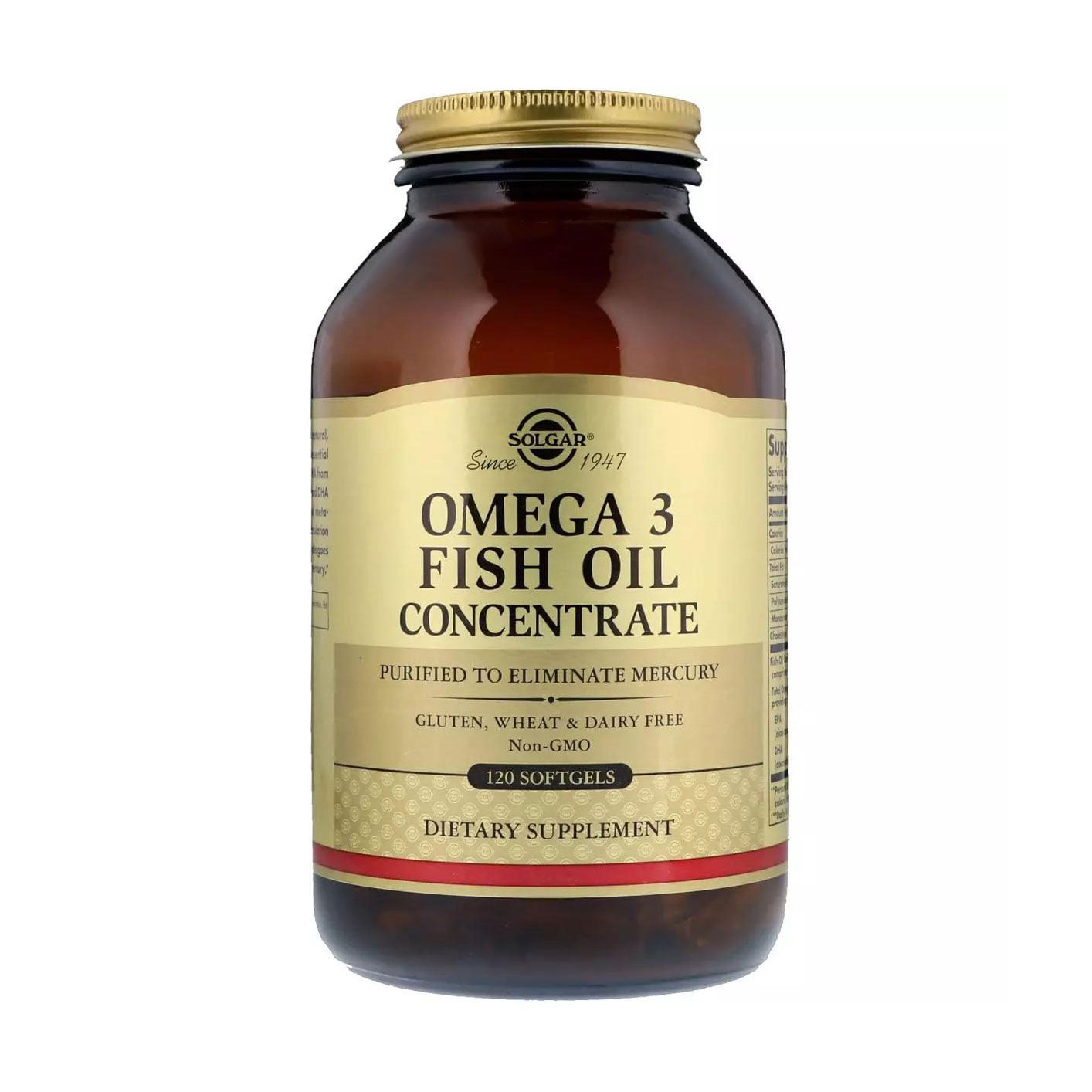 Риб'ячий жир Solgar Omega-3 Fish Oil Concentrate, 120 капсул