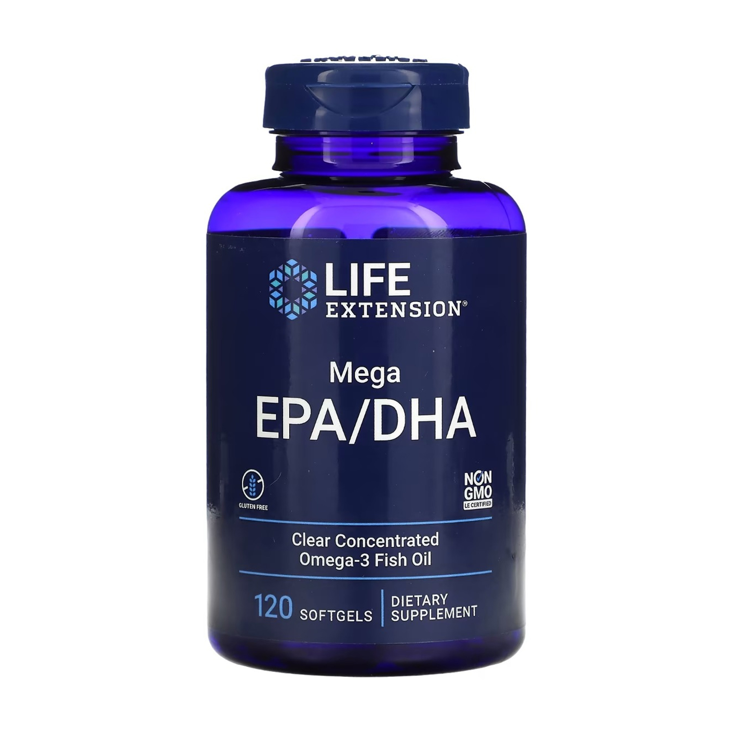 Риб'ячий жир з мега ЕПК/ДГК Life Extension Mega EPA/DHA, 120 гелевих капсул