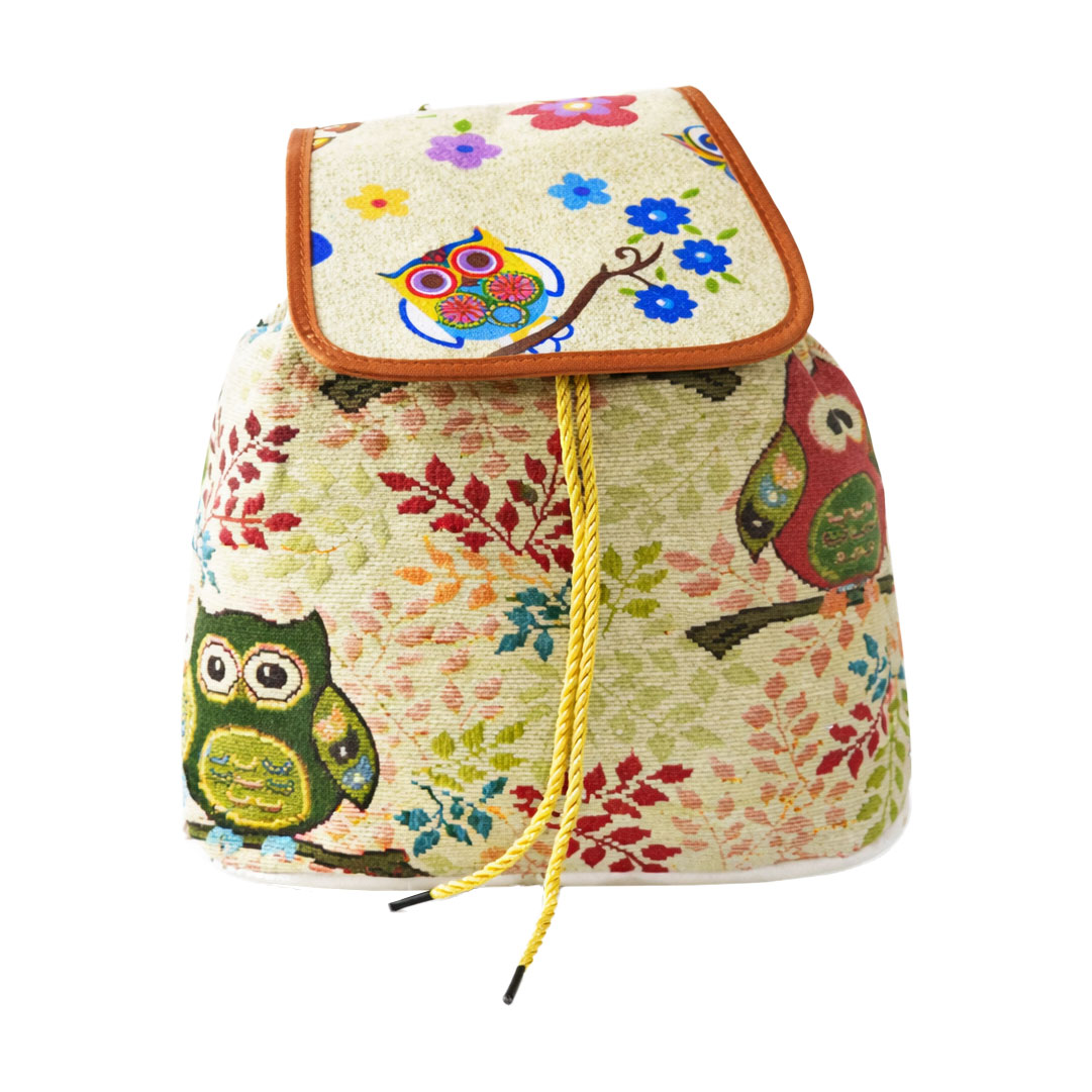 Рюкзак-мішок Cosmo Shop з вінтажним принтом, кольоровий, 32.5*12.5*30 см (CS10988S)