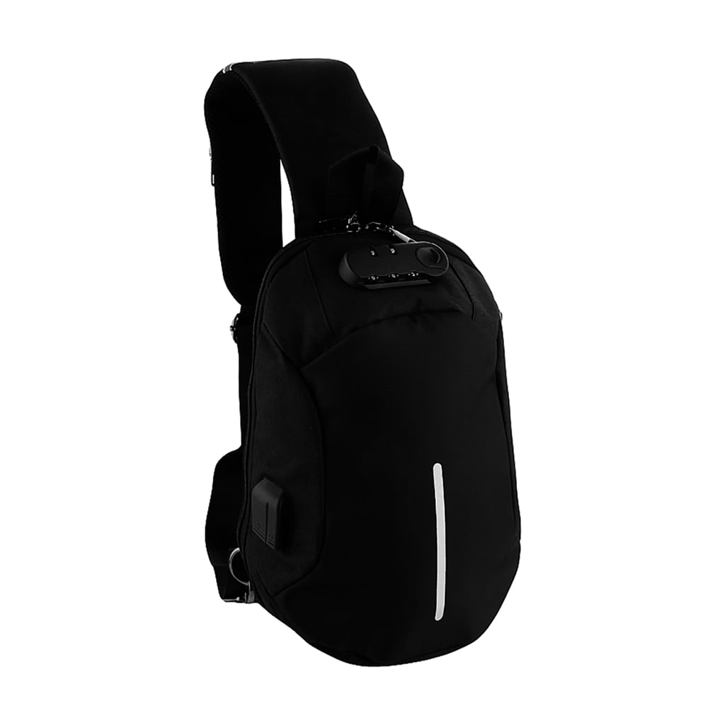 Рюкзак повсякденний Cosmo Shop із замком та USB-роз’ємом, чорний, 20*31*13 см (BP004Black)