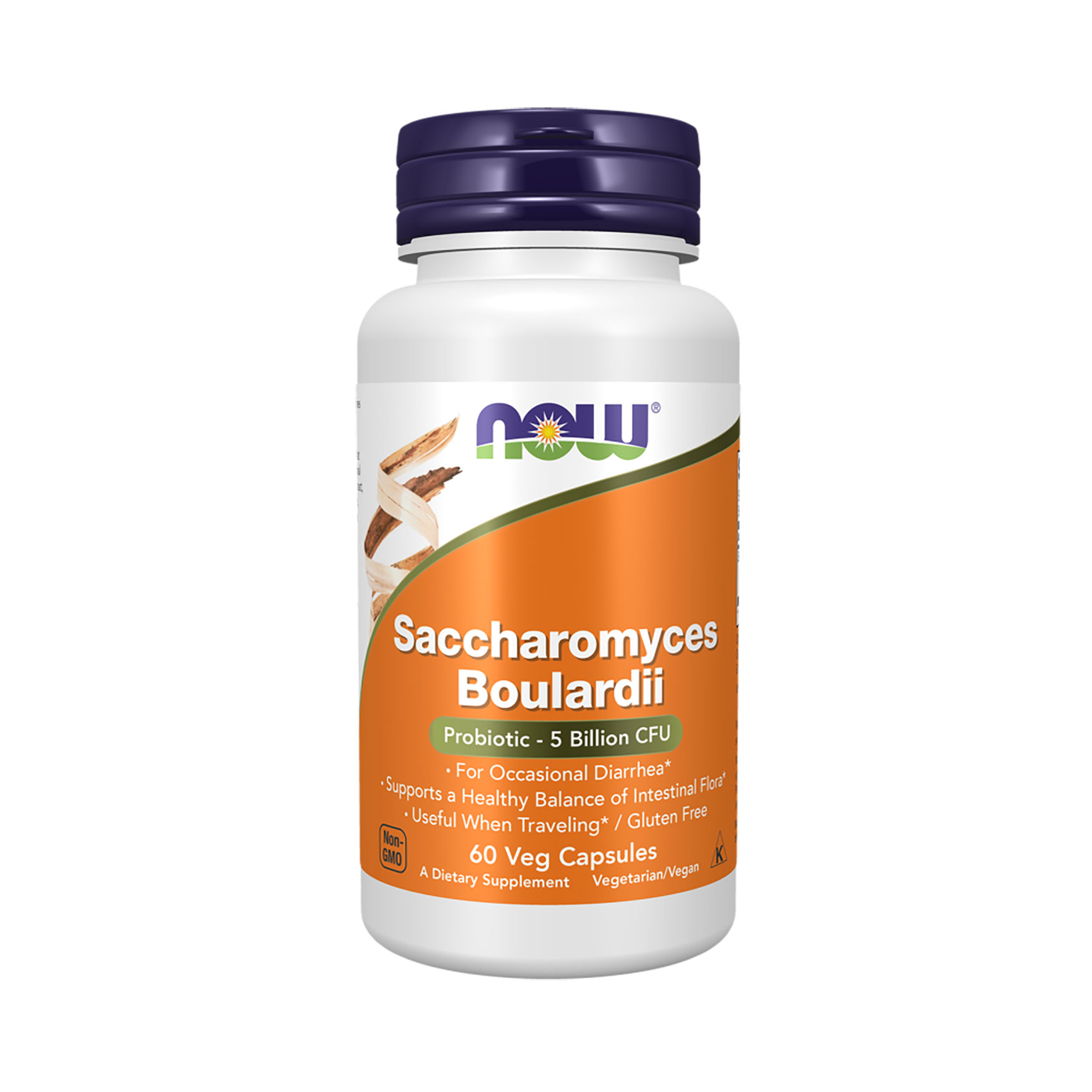 Сахароміцети буларді NOW foods Saccharomyces Boulardii, 60 вегетаріанських капсул