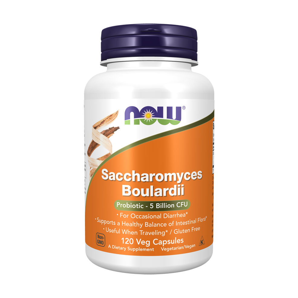 Сахароміцети буларді NOW foods Saccharomyces Boulardii, 120 вегетаріанських капсул