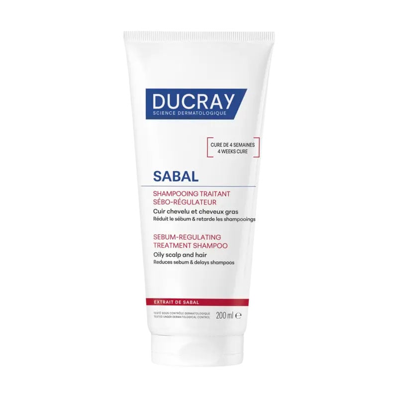 Себорегулювальний шампунь Ducray Sabal Sebum-Regulating Treatment Shampoo для жирної шкіри голови та волосся, 200 мл