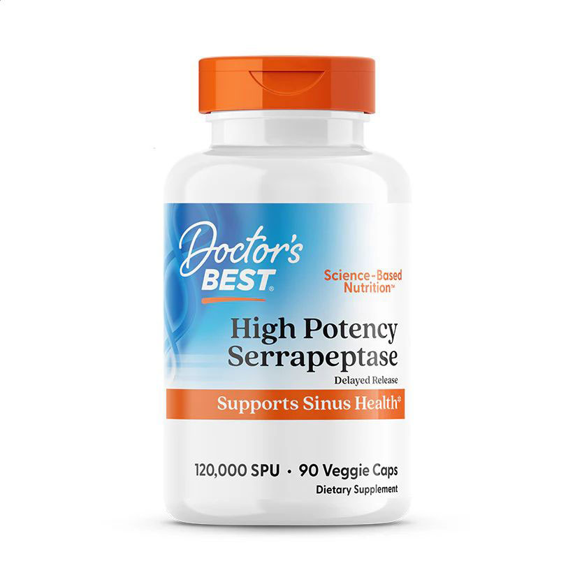 Серрапептаза Doctor's Best High Potency Serrapeptase 120000 SPU, 90 вегетаріанських капсул