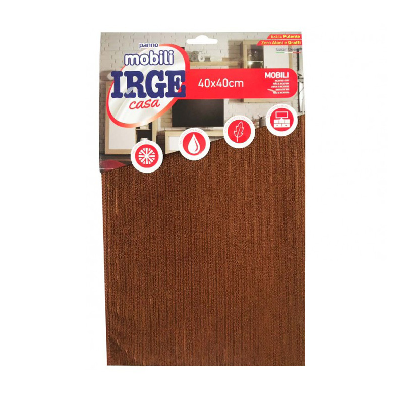 Серветка для меблів Irge коричнева, з мікрофібри, 40*40 см, 1 шт