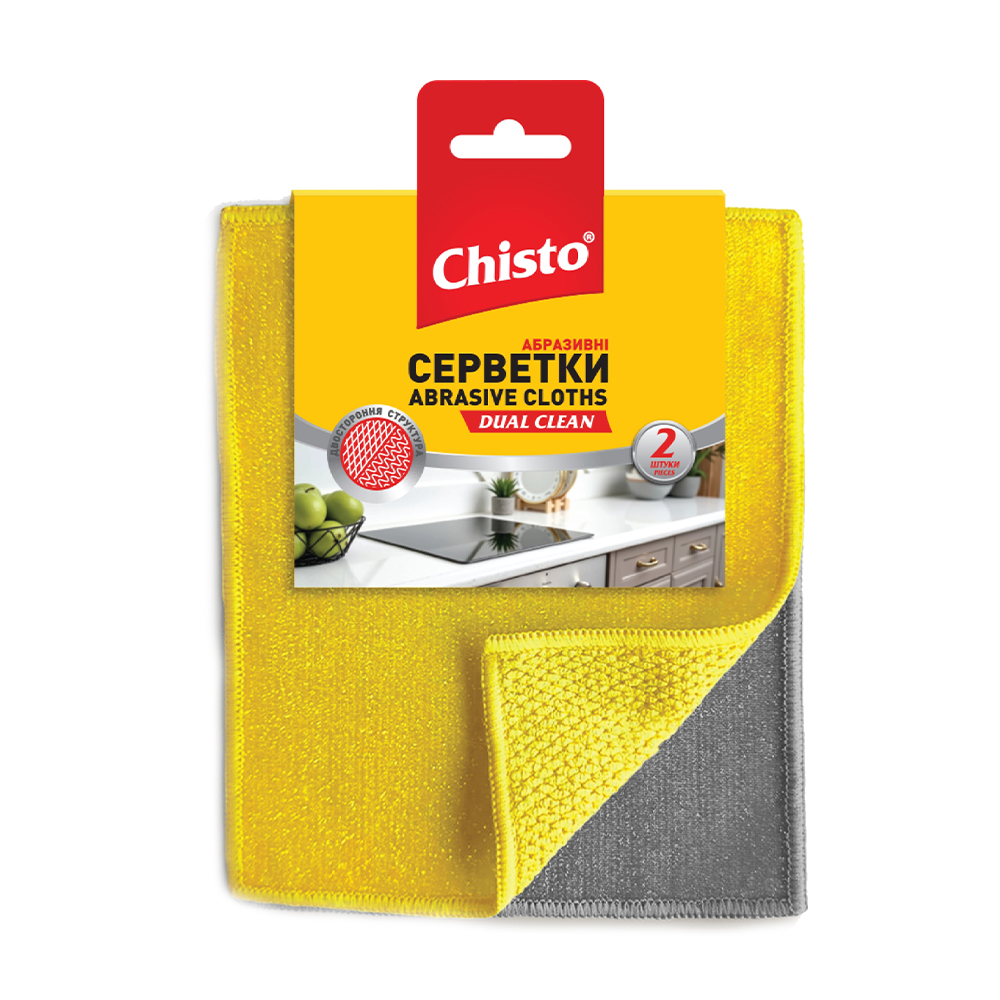Серветка для прибирання Chisto Dual Clean абразивна, 2 шт