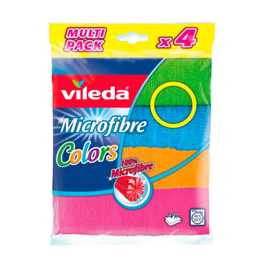 Серветка Vileda Microfibre Colors мікрофібра, 4 шт