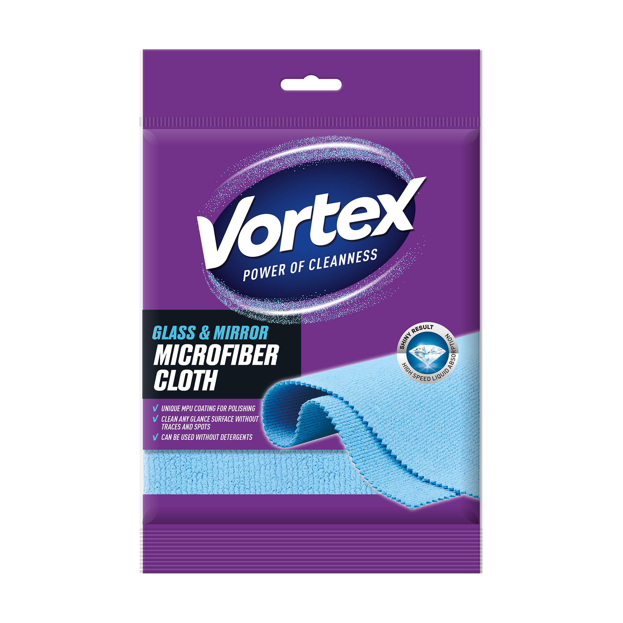 Серветка Vortex з мікрофібри для скла та дзеркал, 1 шт