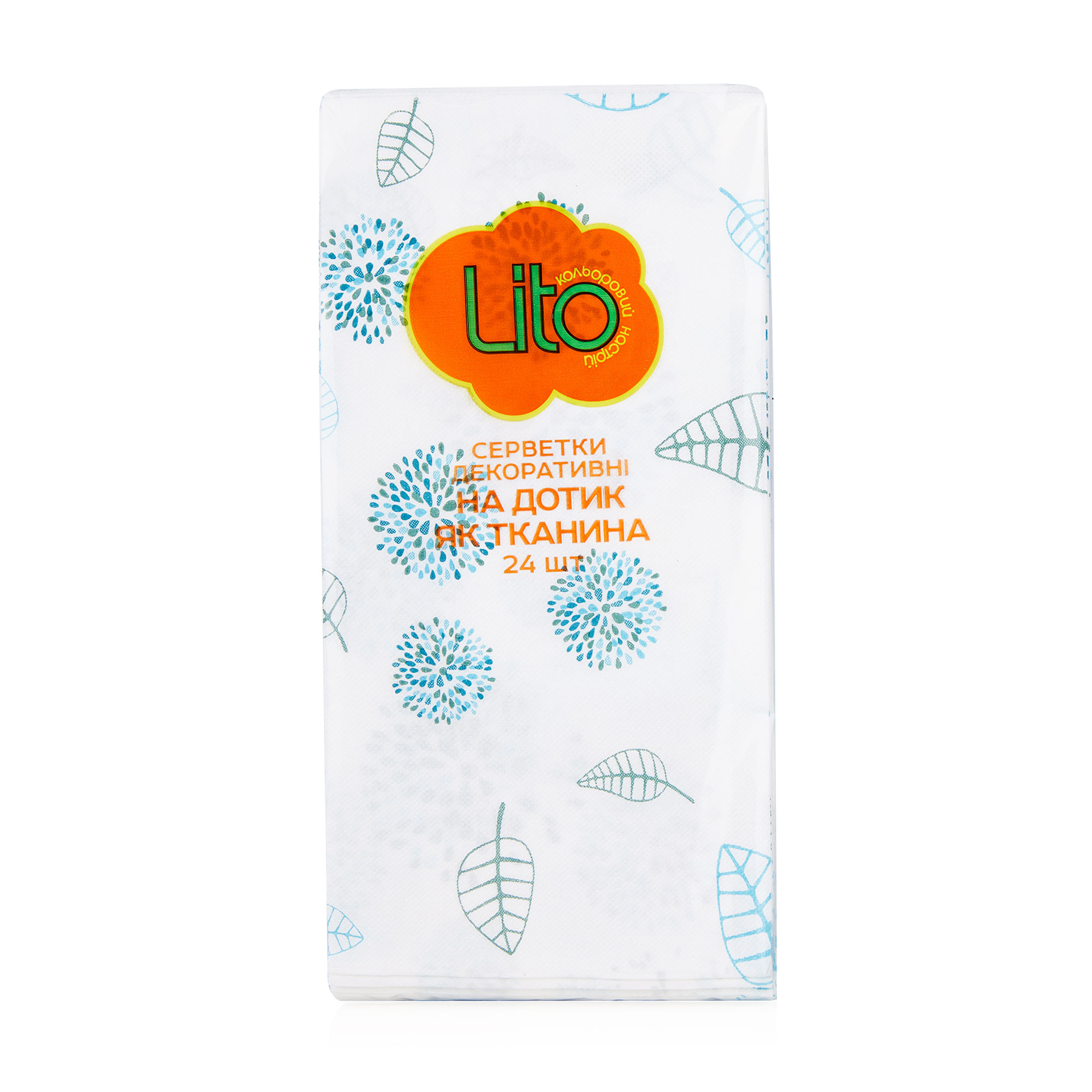 Серветки декоративні Lito 33*33, 2-шарові, м'ята + малюнок, 24 шт