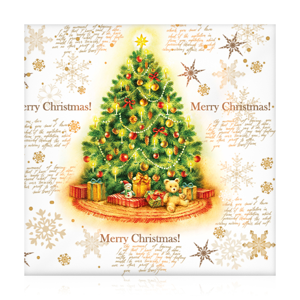 Серветки декоративні Lito Ялинка Merry Christmas, 3-шарові, 33*33 см, 18 шт