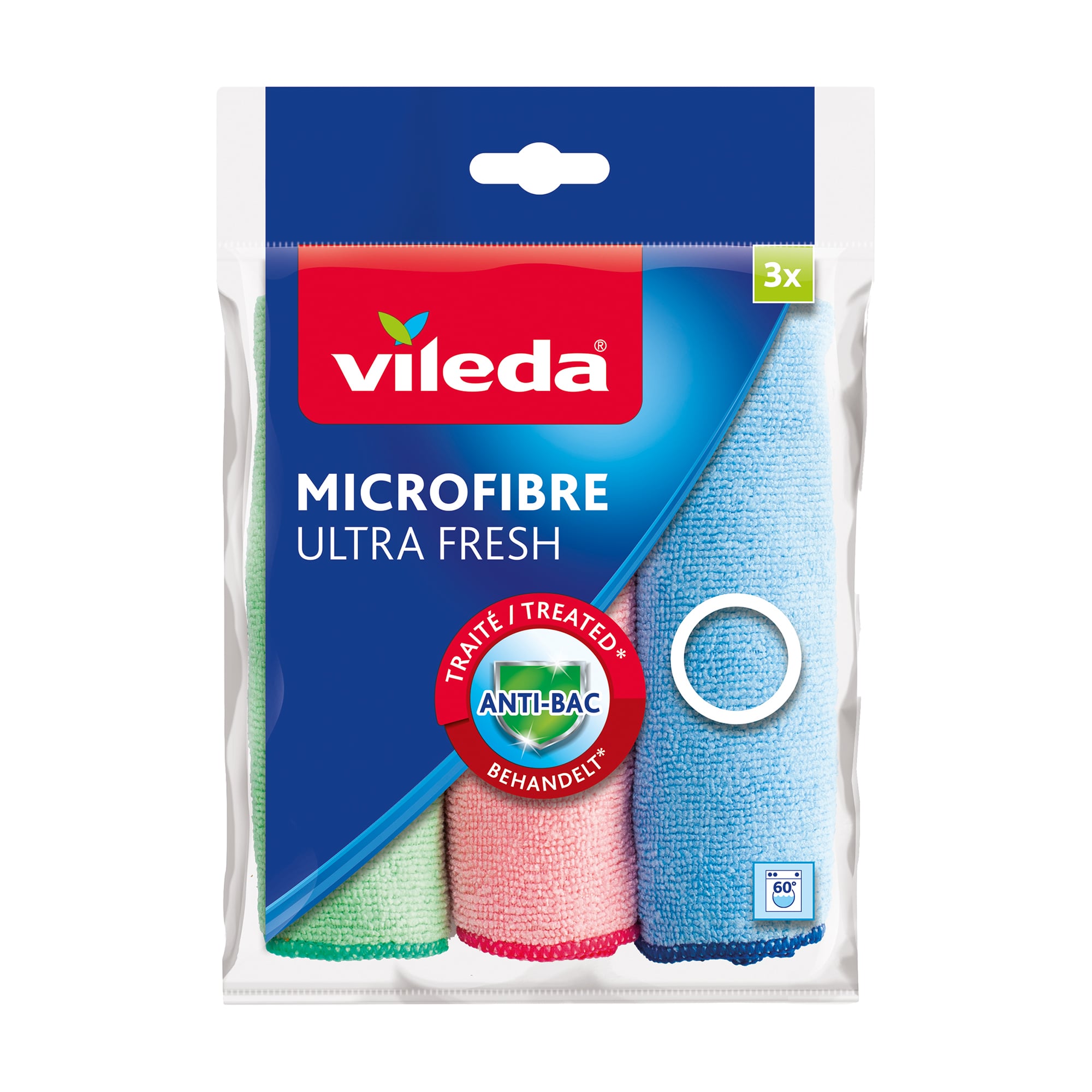 Серветки для прибирання Vileda Microfiber Ultra Fresh з мікрофібри, 3 шт