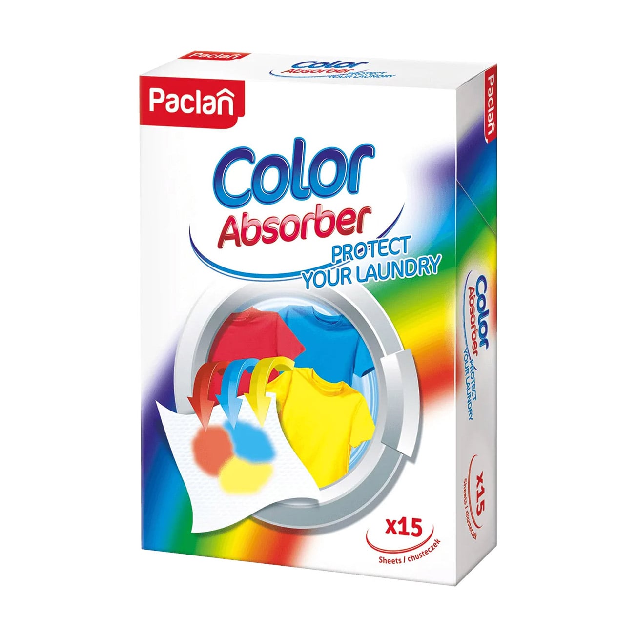 Серветки для запобігання фарбування білизни під час прання Paclan Color Absorber, 15 шт
