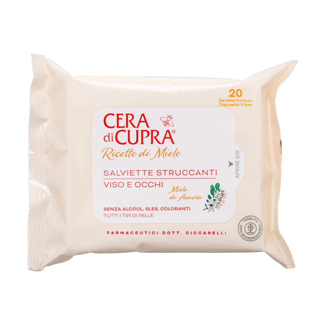 Серветки для зняття макіяжу Cera di Cupra Salviette Struccanti, 20 шт