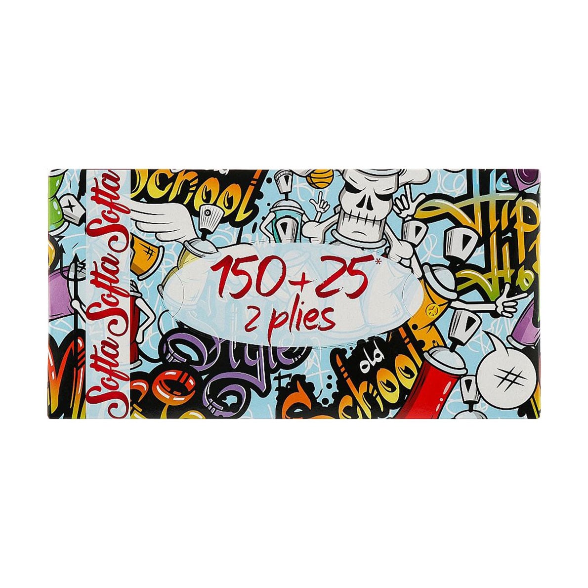 Серветки косметичні Chisto Softa Graffiti 2х-шарові, 150+25 шт
