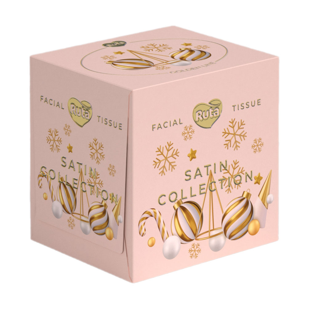 Серветки косметичні RUTA Satin Collection, 2-шарові, білі, 80 шт