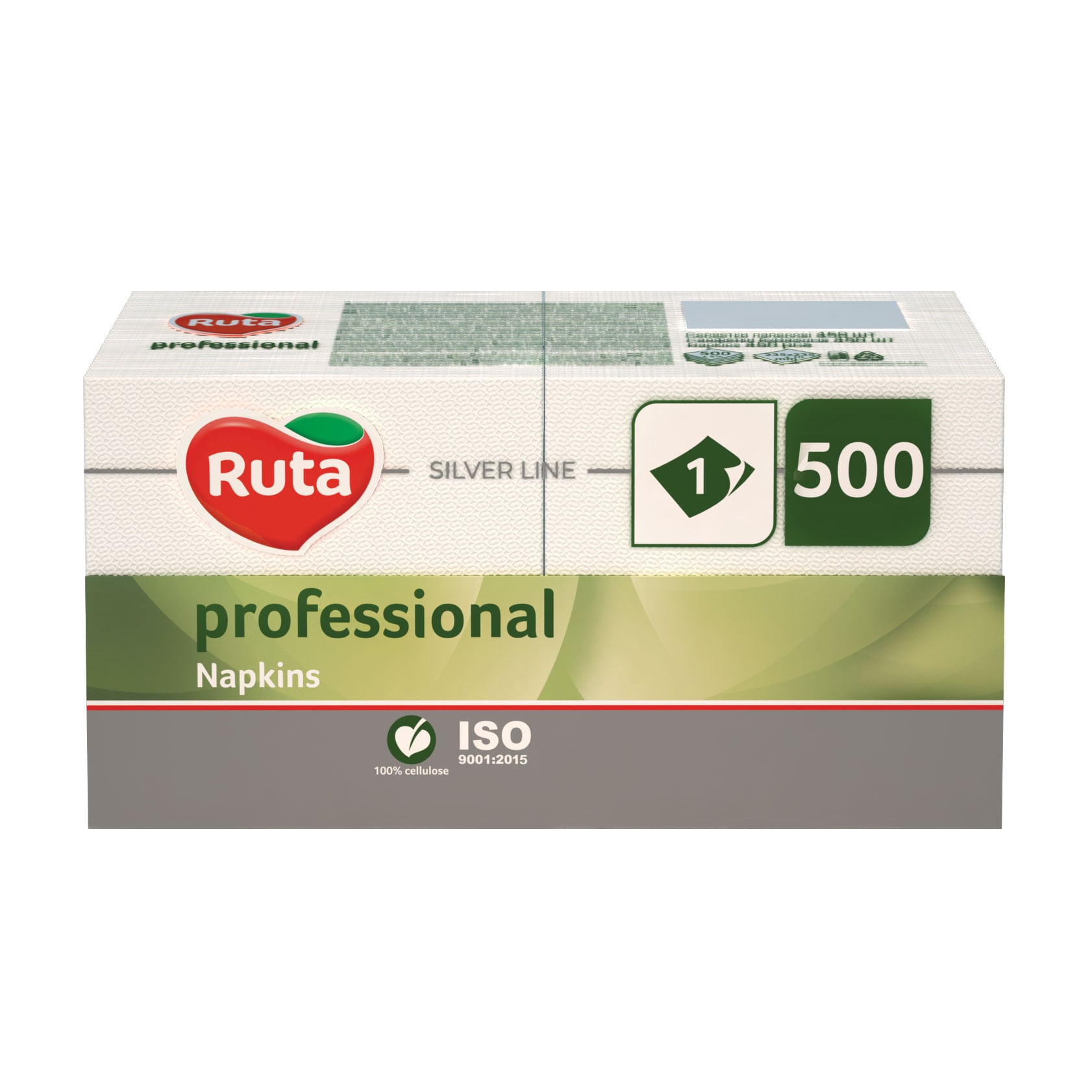 Серветки RUTA Professional 1-шарові, білі, 500 шт