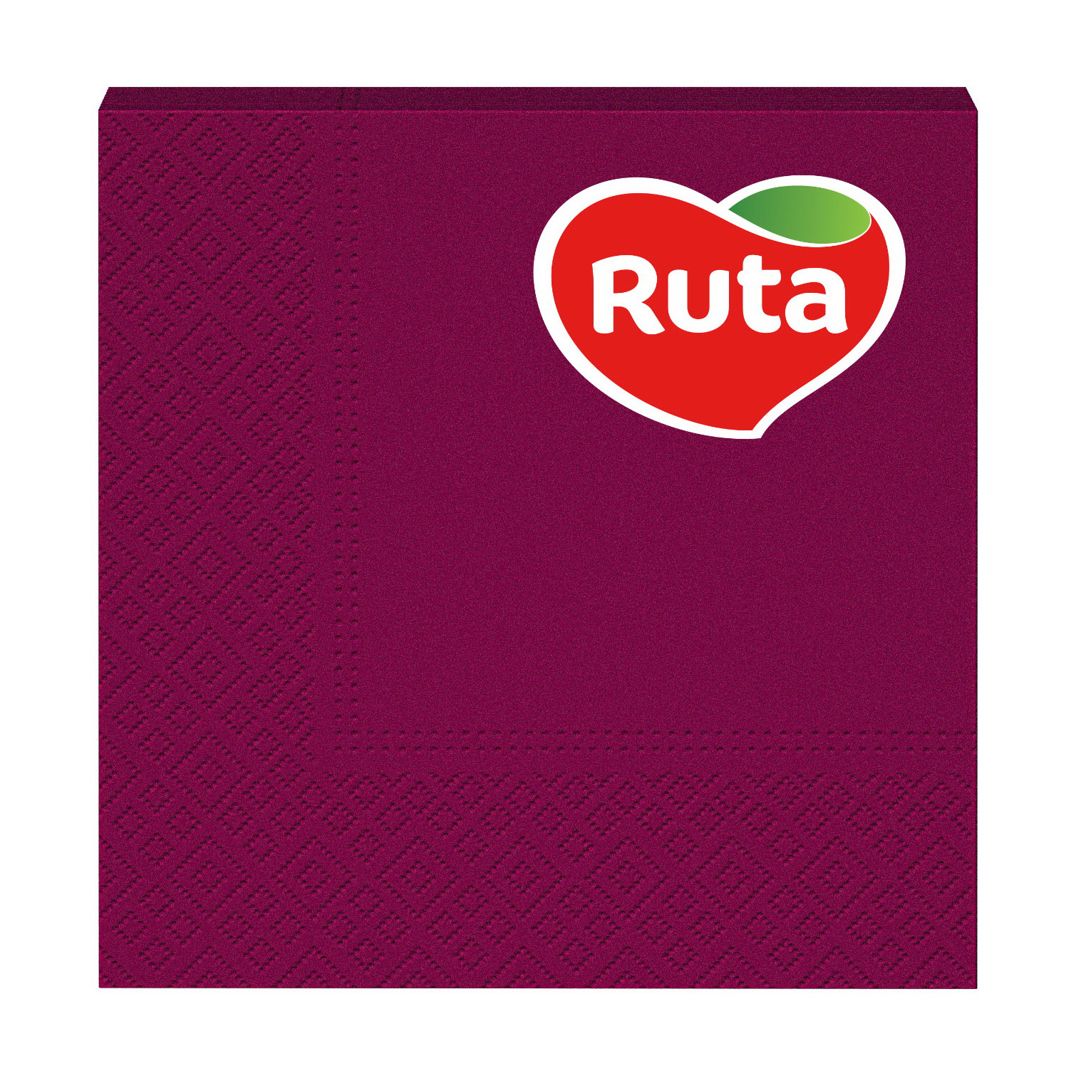 Серветки столові Ruta 3-шарові бордові, 33*33 см, 20 шт