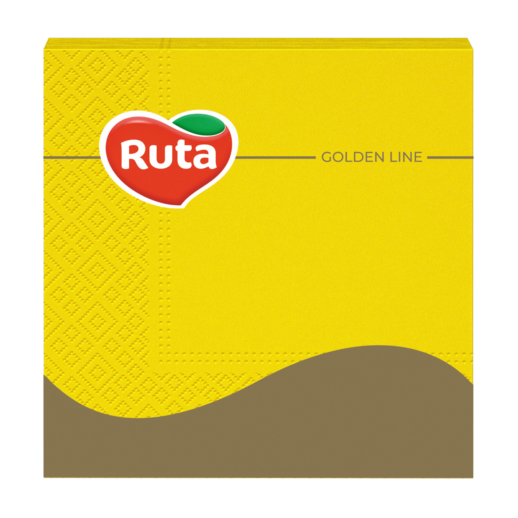 Серветки столові RUTA Golden Line 3-шарові, жовті, 33*33 см, 20 шт
