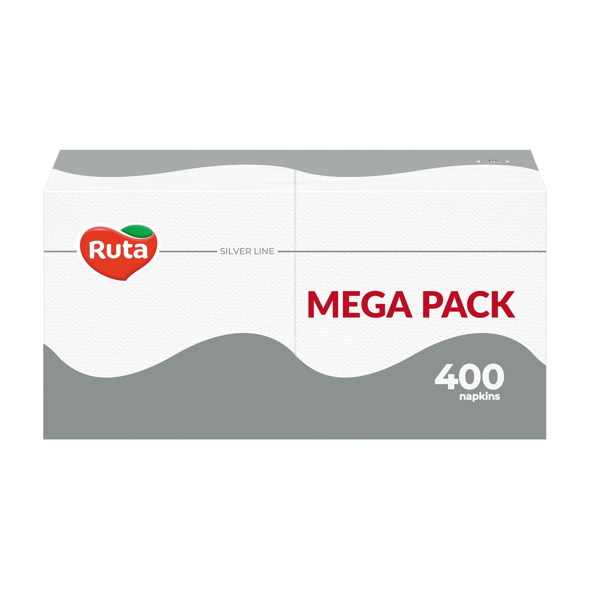 Серветки столові RUTA Mega Pack 1-шарові, 24*24 см, 400 шт