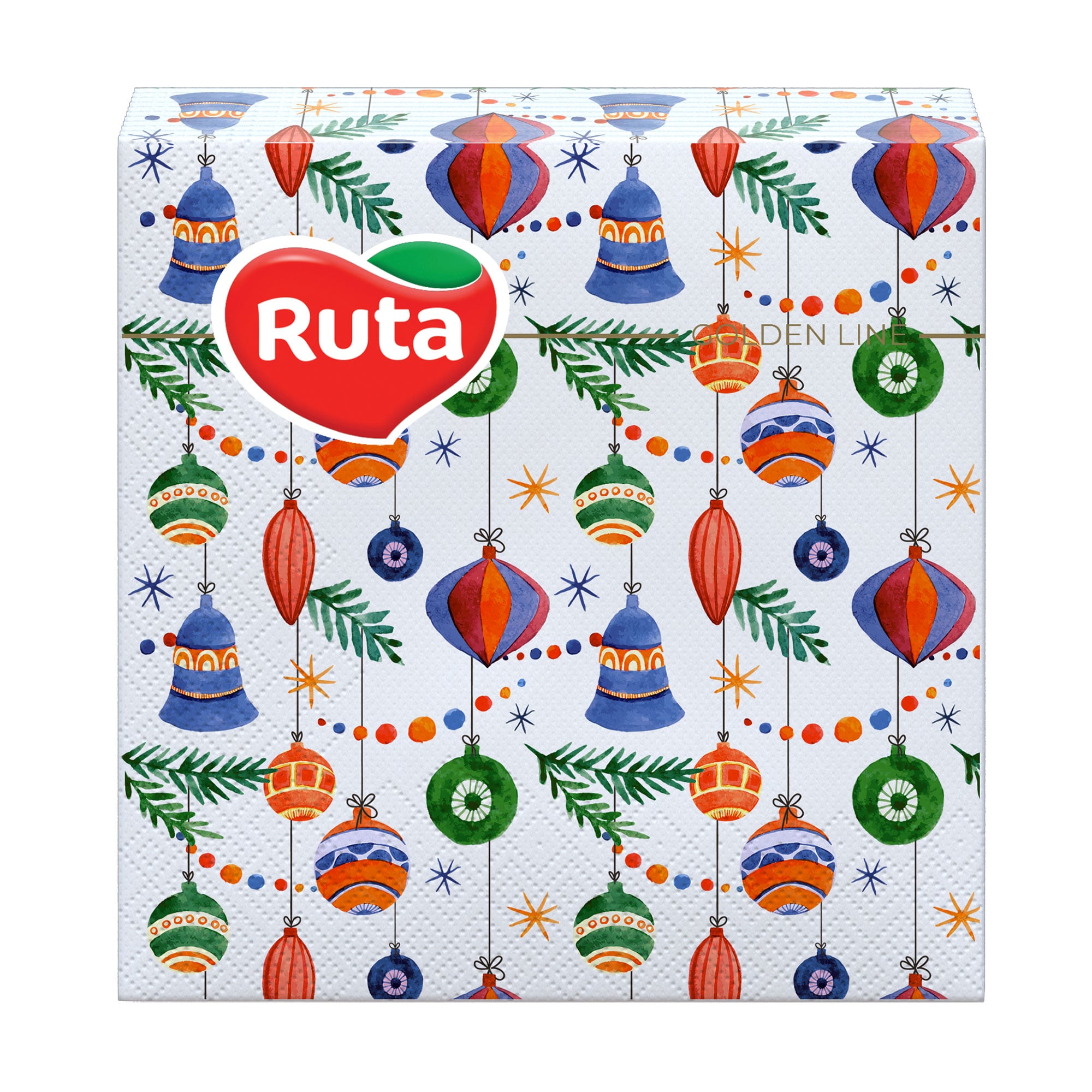 Серветки столові RUTA Снігова куля, 2-шарові, 33*33 см, 20 шт
