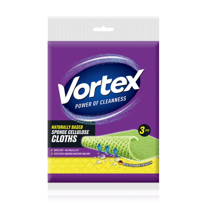 Серветки Vortex для прибирання губчаті, 3 шт