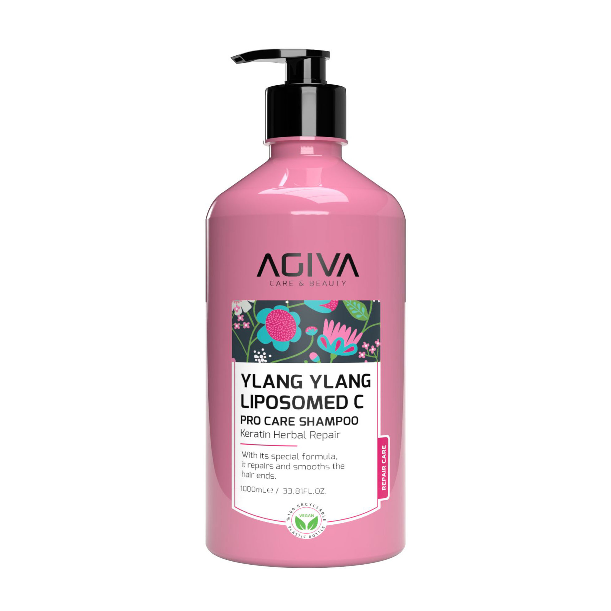 Шампунь Agiva Ylang Ylang Liposomed C Pro Care Shampoo Інтенсивне відновлення, для пошкодженого волосся, 1 л