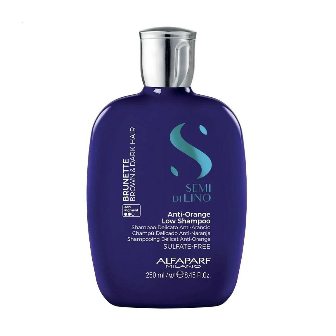 Шампунь Alfaparf Semi Di Lino Brunette Anti-Orange Low Shampoo для каштанового та темного волосся, 250 мл