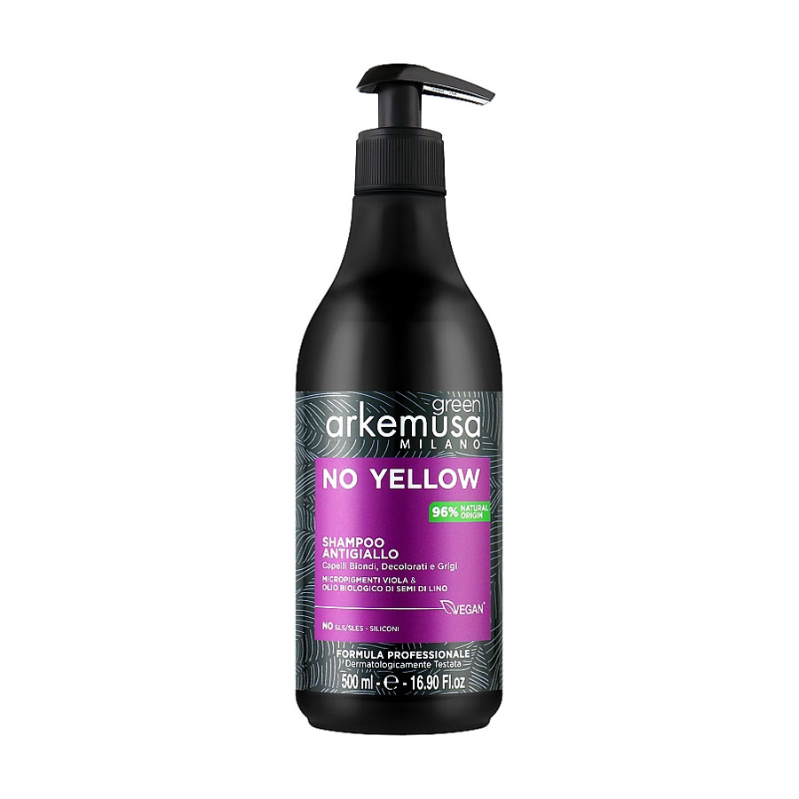 Шампунь Arkemusa Green No Yellow Shampoo для нейтралізації жовтизни, для блонда, освітленого та сивого волосся, 500 мл