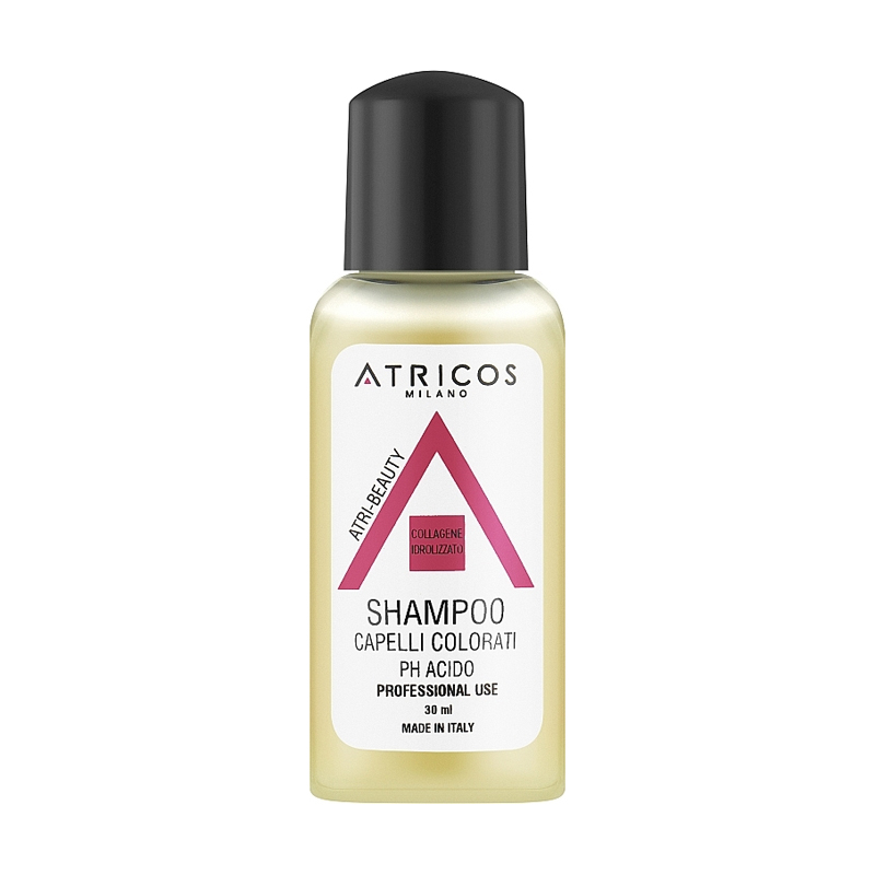 Шампунь Atricos Milano Atri-Beauty Coloured Hair Shampoo для фарбованного волосся, з колагеном, 30 мл