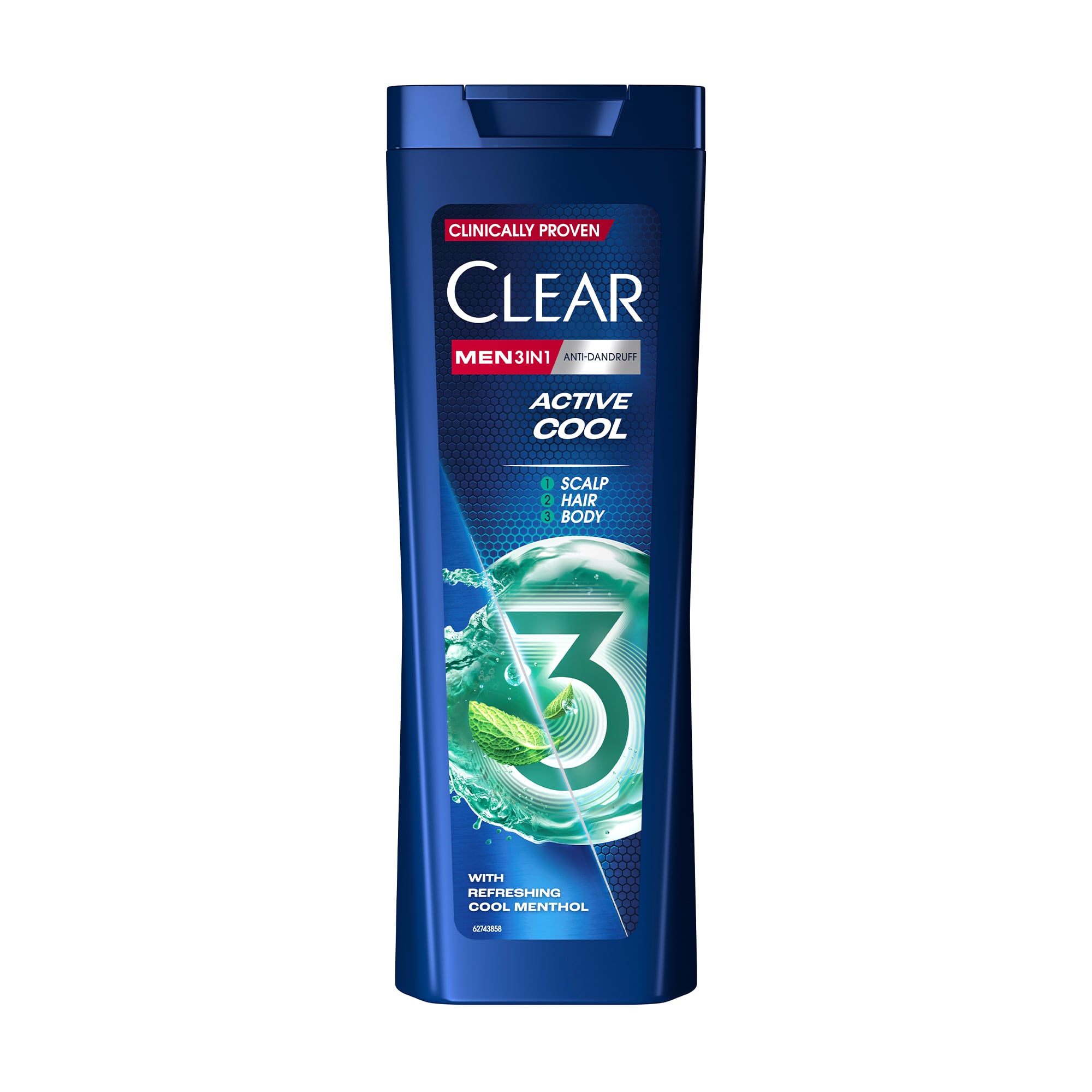 Шампунь-бальзам 3 в 1 Clear Men Active Cool Свіжість з крижаним ментолом, 360 мл