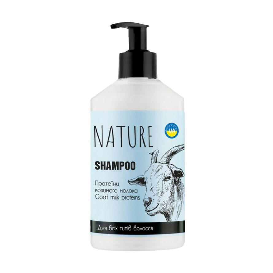 Шампунь Bioton Cosmetics Nature Shampoo для всіх типів волосся, з протеїнами козиного молока та кератином, 900 мл