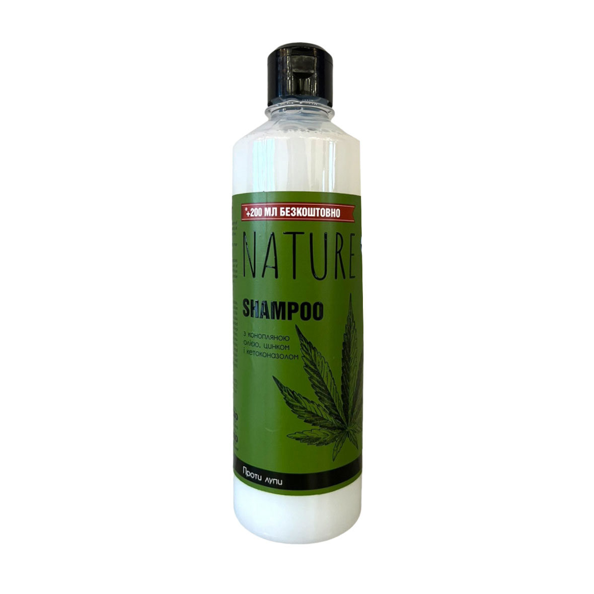 Шампунь Bioton Cosmetics Nature Shampoo проти лупи, з конопляною олією, цинком та кетаконазолом, 500 мл