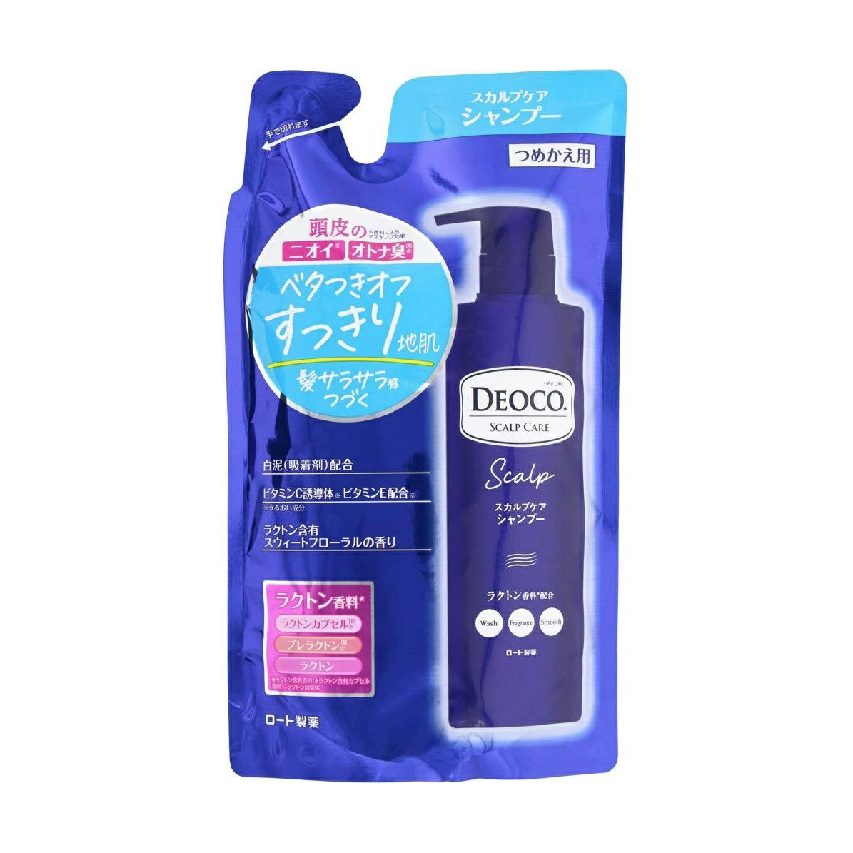 Шампунь для догляду за шкірою голови Rohto Deoco Scalp Care Shampoo, 370 мл (дойпак)