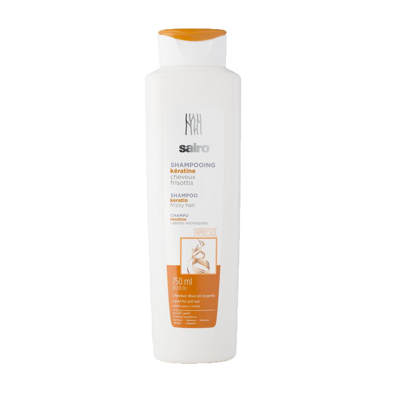 Шампунь для кучерявого волосся Sairo Keratin Frizzy Hair Shampoo з кератином, 750 мл
