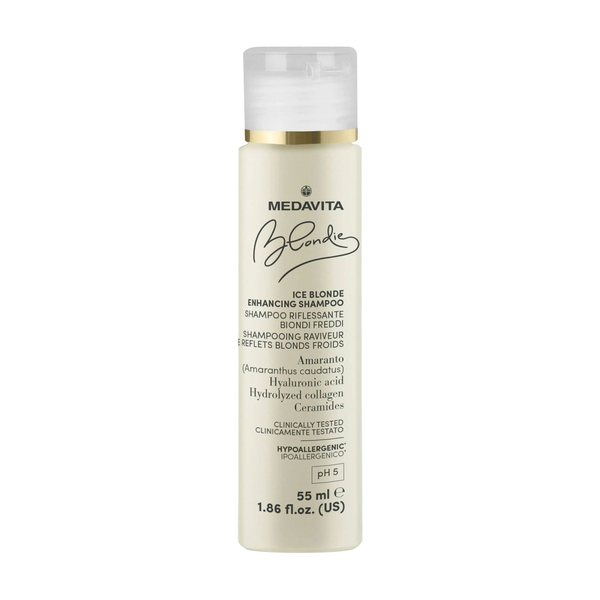 Шампунь для посилення кольору Medavita Blondie Ice Blonde Enhancing Shampoo для холодних відтінків світлого волосся, 55 мл