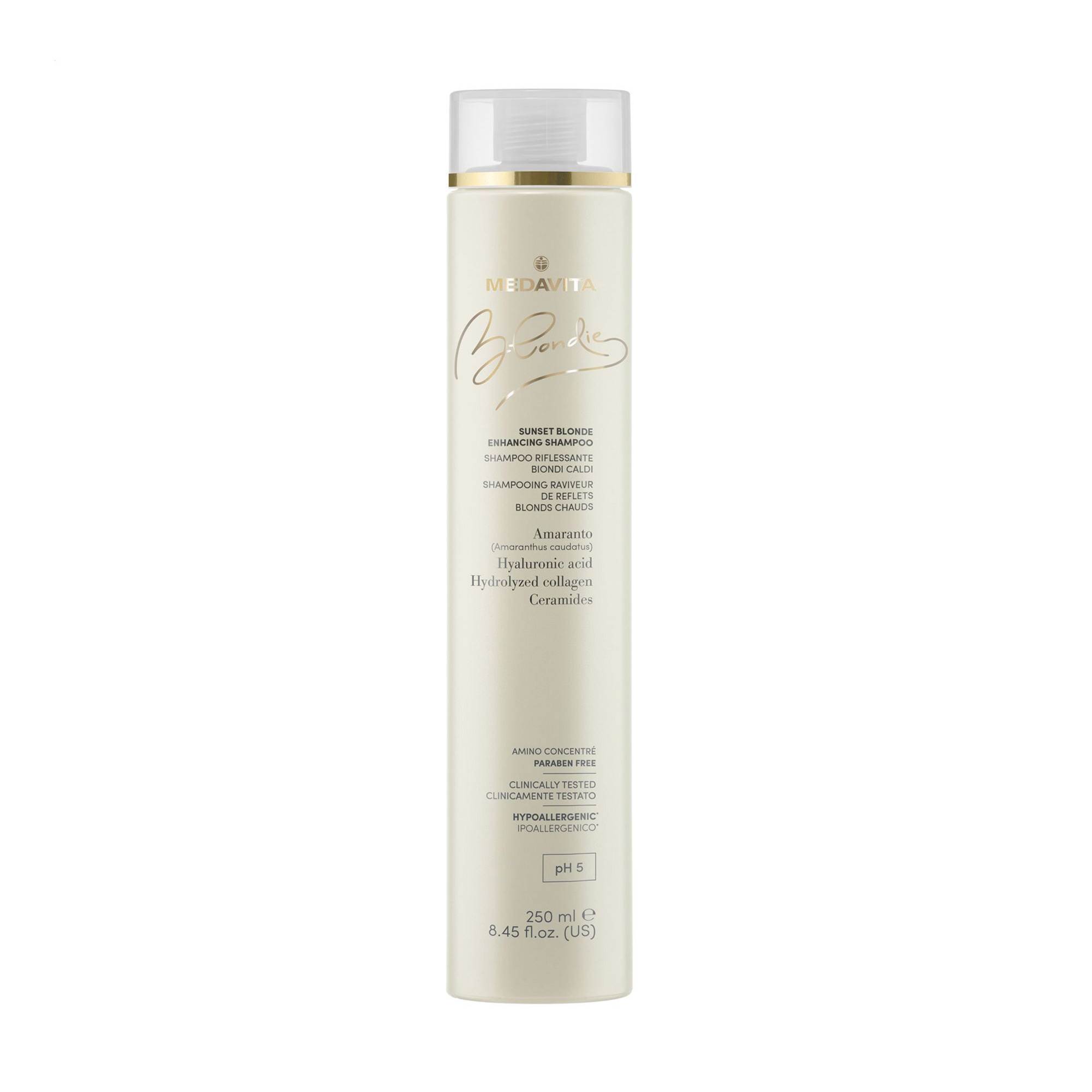 Шампунь для посилення кольору Medavita Blondie Sunset Blonde Enhancing Shampoo для теплих відтінків світлого волосся, 250 мл