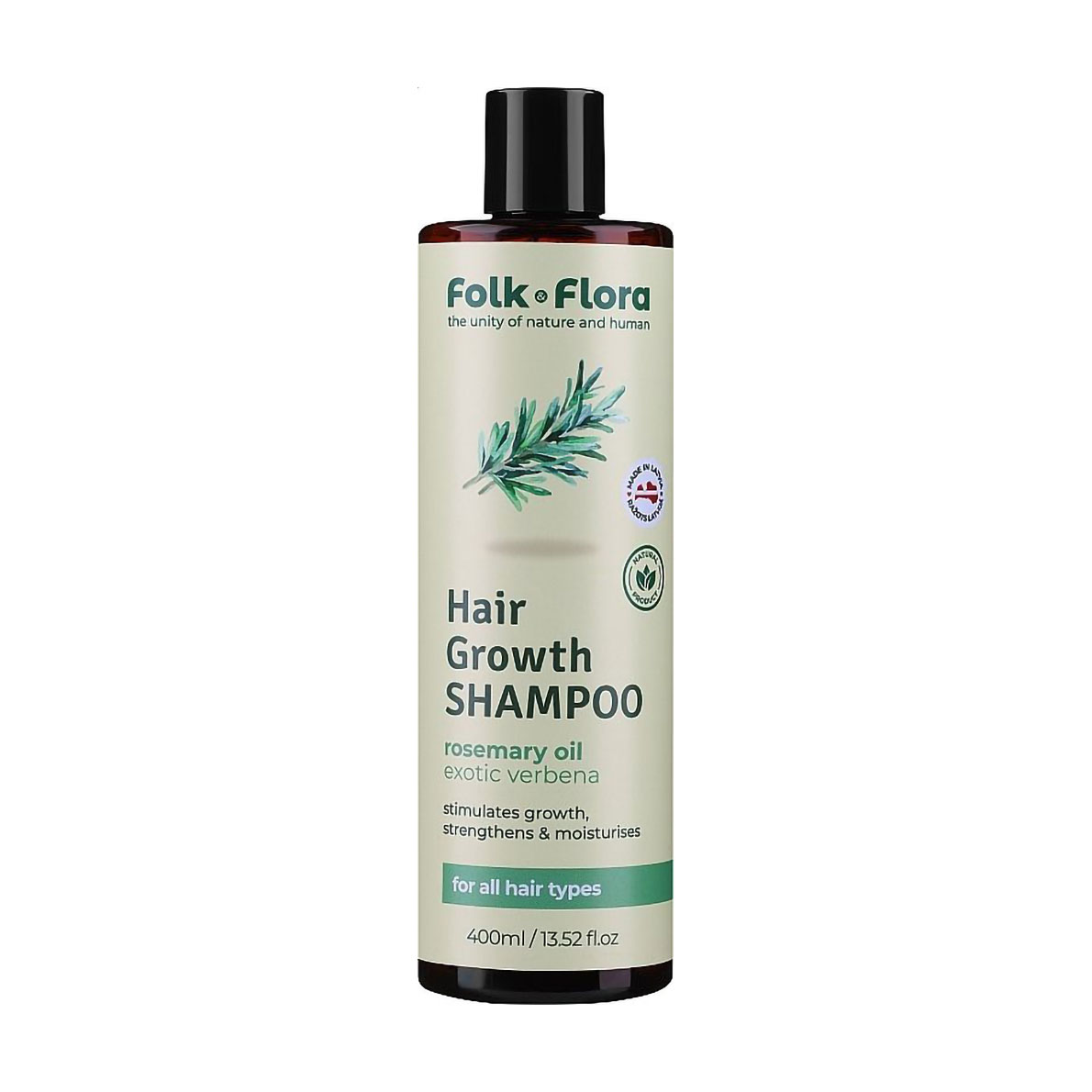 Шампунь для прискорення росту волосся Folk &amp; Flora Hair Growth Shampoo, 400 мл