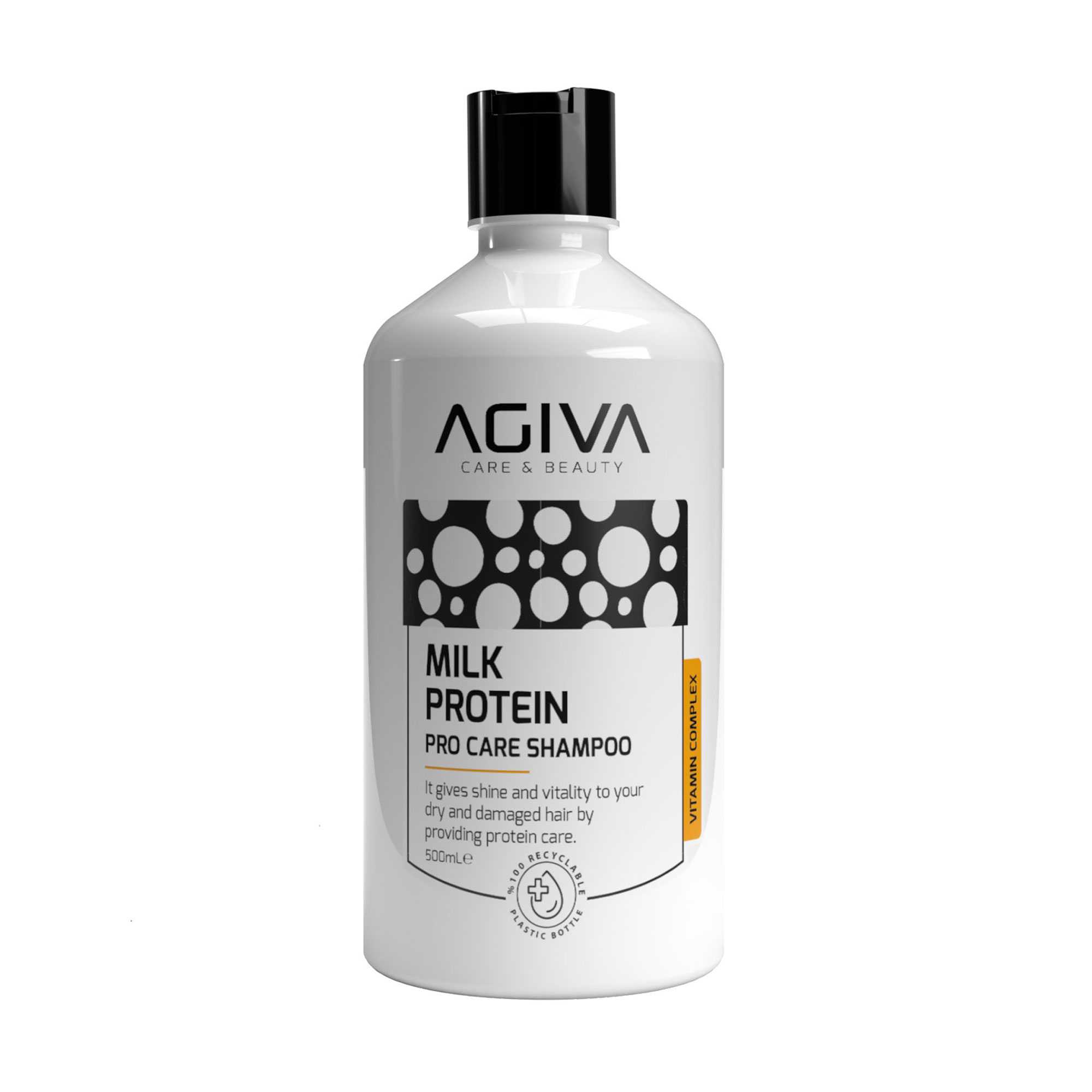 Шампунь для волосся Agiva Milk Protein Pro Care Shampoo з вітаміним комплексом, 500 мл