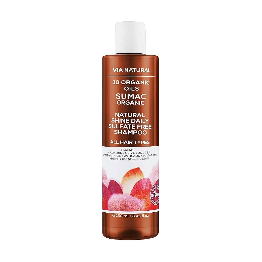 Шампунь для волосся BioFresh Via Natural Sumac Organic Shine Daily Sulfate Free Shampoo, 250 мл