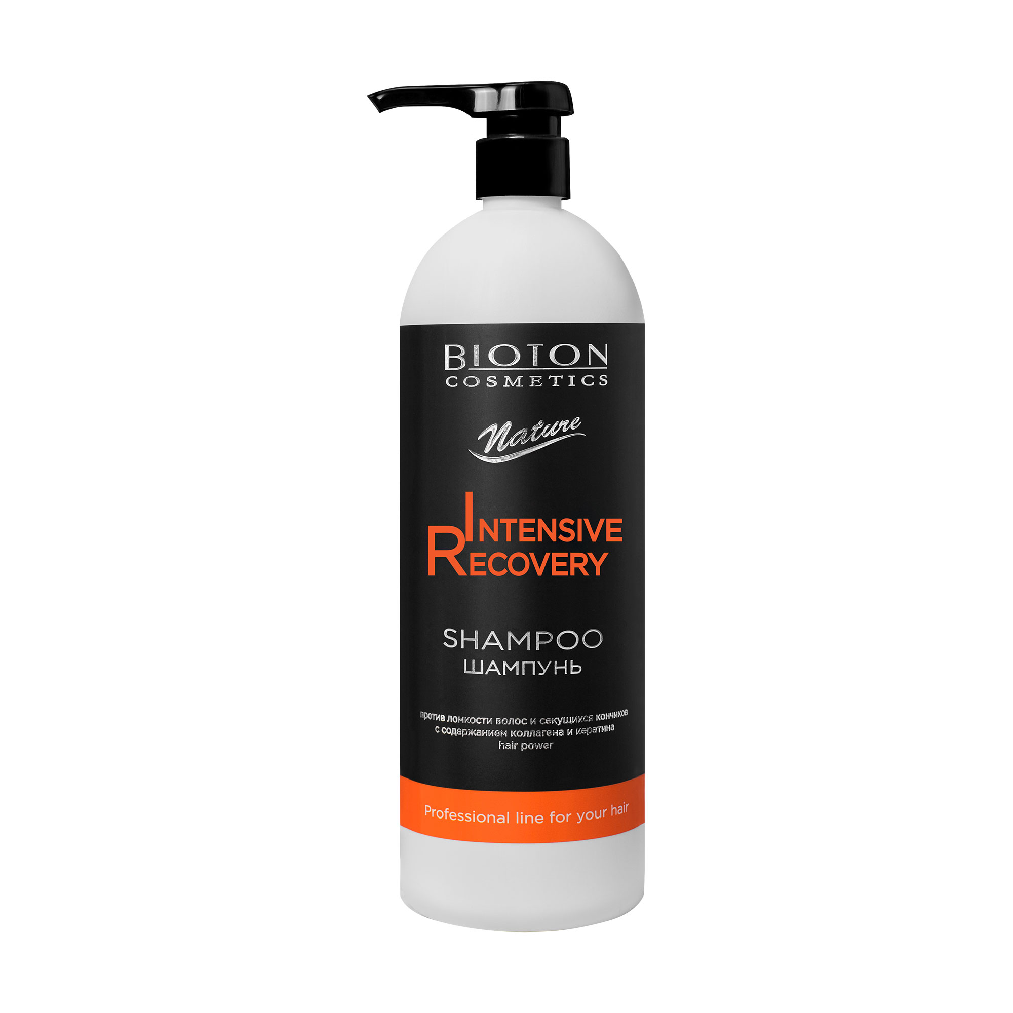 Шампунь для волосся Bioton Cosmetics Nature Professional Intensive Recovery Shampoo проти ламкості та посічених кінчиків, 1 л