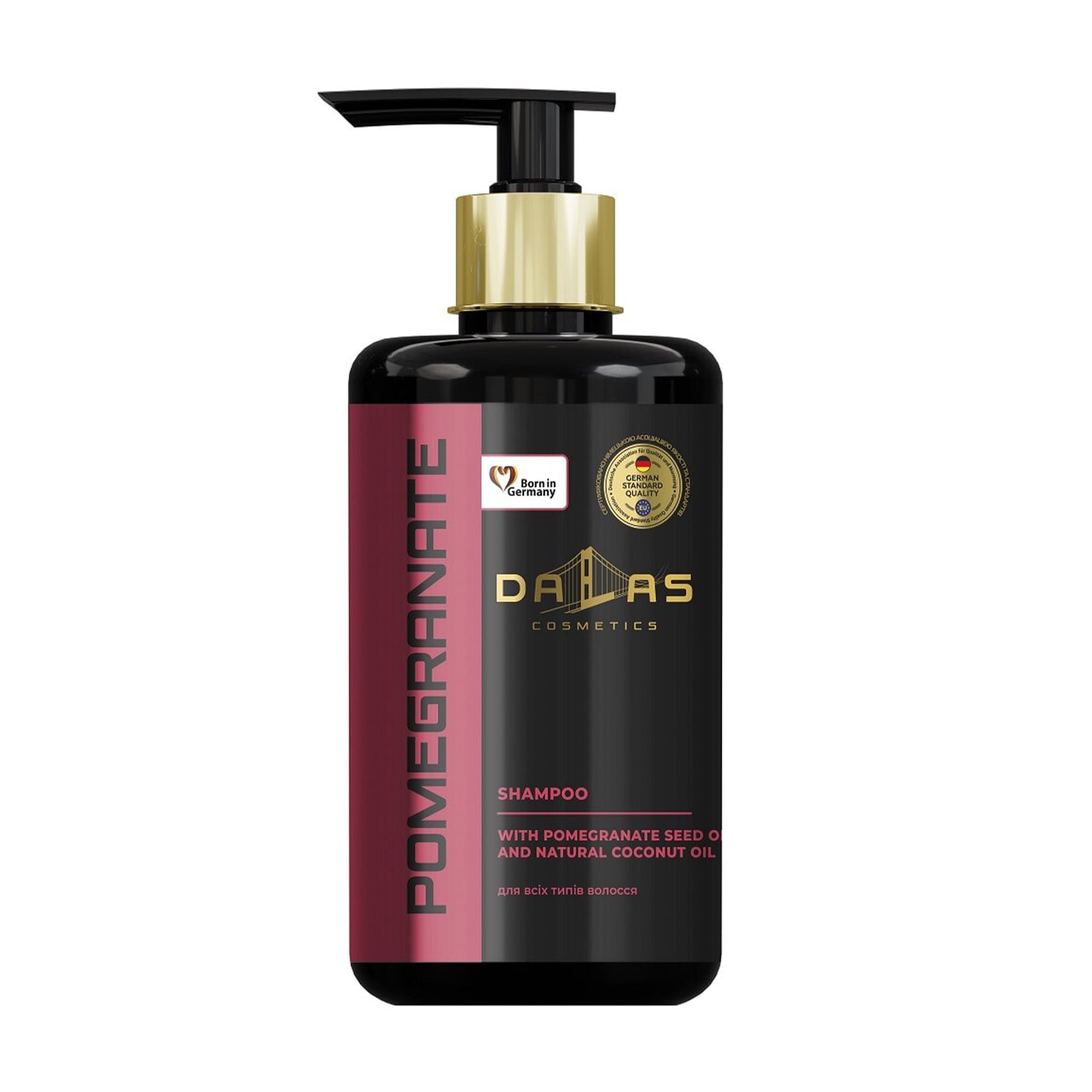 Шампунь для волосся Dalas Pomegranate Hair Shampoo з олією гранатових кісточок та натуральною кокосовою олією, 1 кг